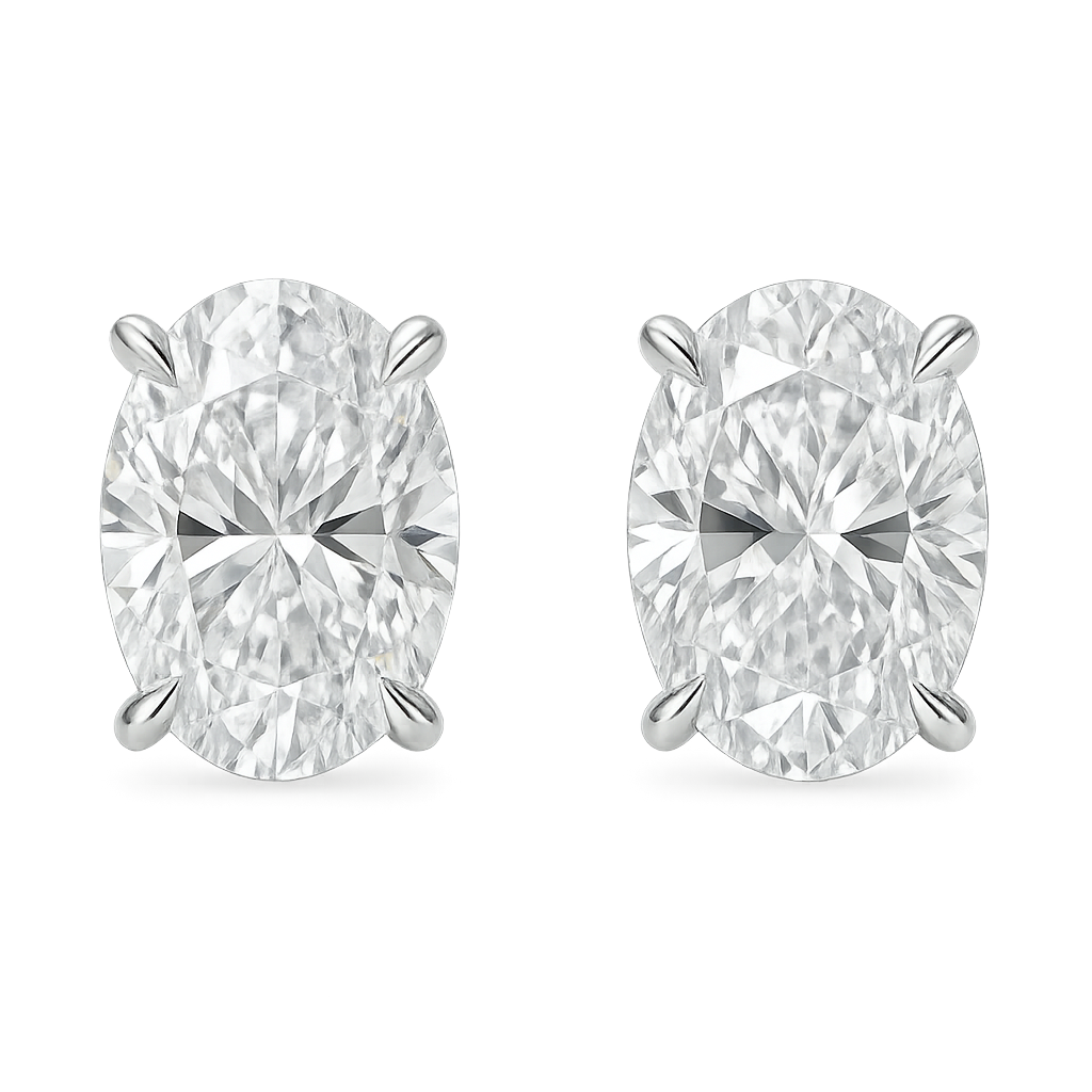 2.00Ct Oval Cut Stud Earrings